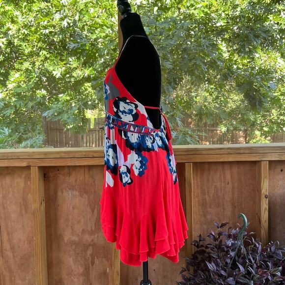 Free People Sweet Lucy Dress In Red Buckle Open Back Size L - Picture 5 of 11